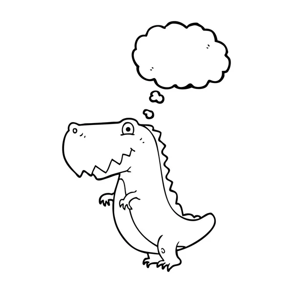 Pensamento bolha dos desenhos animados dinossauro — Vetor de Stock