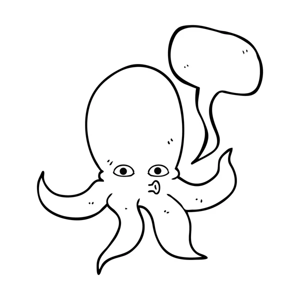 Toespraak bubble cartoon octopus — Stockvector