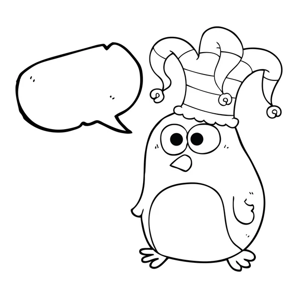 Toespraak bubble cartoon grappige vogel — Stockvector