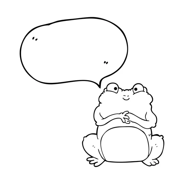 Speech bubble cartoon funny frog — Stock Vector