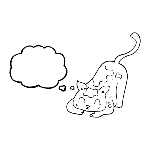 Kabarcık karikatür kedi oynamayı düşündüm — Stok Vektör