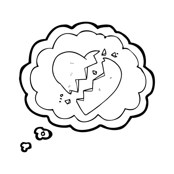 Trodde bubble cartoon broken heart — Stock vektor