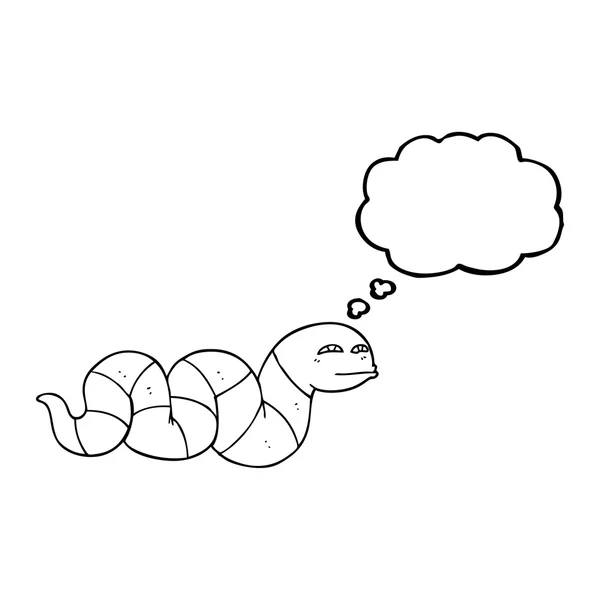 Kabarcık karikatür yılan düşünce — Stok Vektör