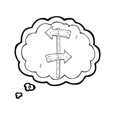 kabarcık karikatür ahşap yön işareti sanıyordum