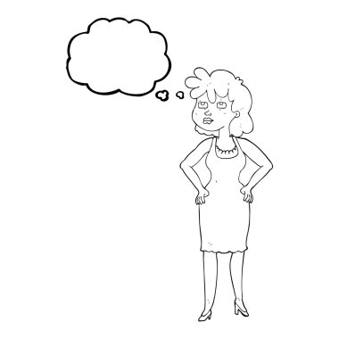 kabarcık karikatür rahatsız kadın sanıyordum