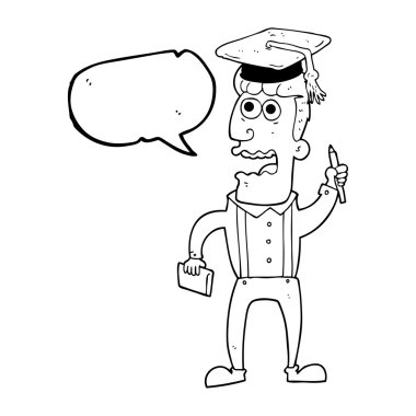 konuşma kabarcık karikatür öğrenci vurguladı