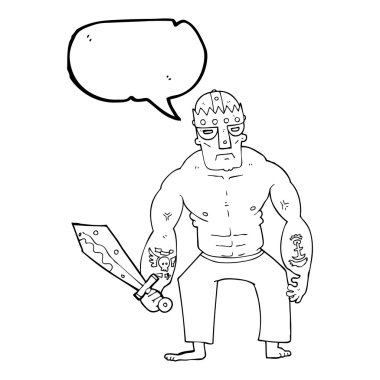 konuşma kabarcık karikatür savaşçı