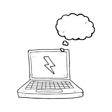 kabarcık karikatür dizüstü bilgisayar sanıyordum