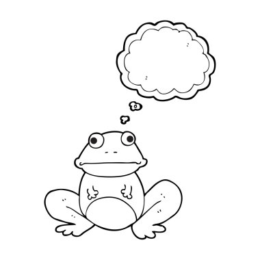 düşünce kabarcık karikatür kurbağa