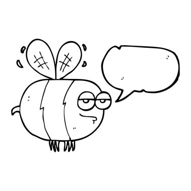 konuşma kabarcık karikatür mutsuz arı