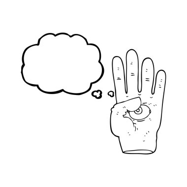 kabarcık karikatür ürkütücü el göz küresi ile sanıyordum