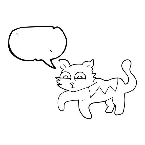 Konuşma kabarcık karikatür kedi — Stok Vektör
