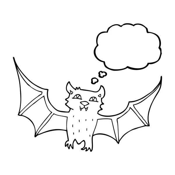 Tankebubbla cartoon halloween bat — Stock vektor