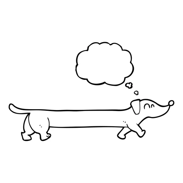 Thought bubble cartoon dachshund — Stock Vector