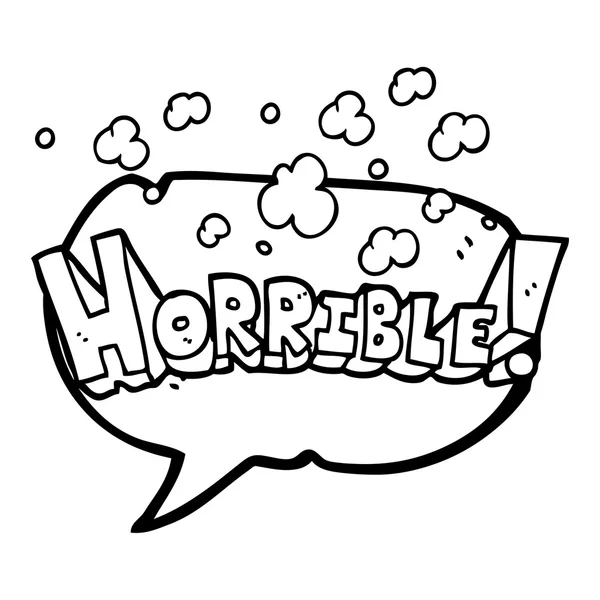 Speech bubble cartoon word horrible — Stock Vector