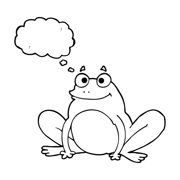 思考バブル漫画幸せカエル — ストックベクタ