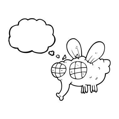 düşünce kabarcık karikatür sinek