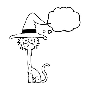 düşünce balonu çizgi film halloween kedi