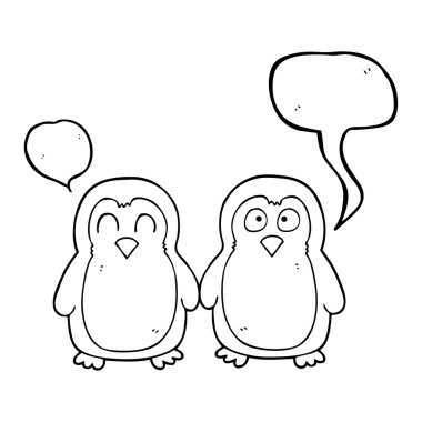 el ele tutuşarak konuşma kabarcık karikatür kuşlar