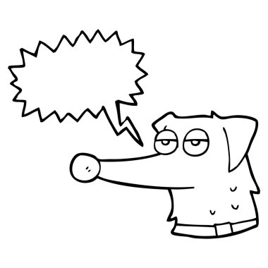 konuşma kabarcık karikatür köpek tasması var