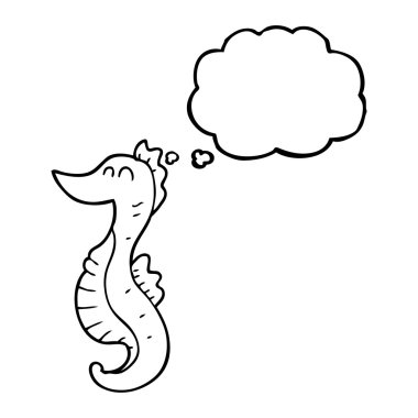 düşünce kabarcık karikatür denizatı