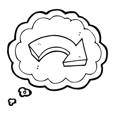 kabarcık karikatür işaret eden ok düşündüm