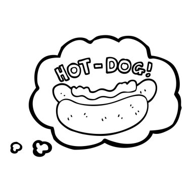 düşünce kabarcık karikatür hotdog