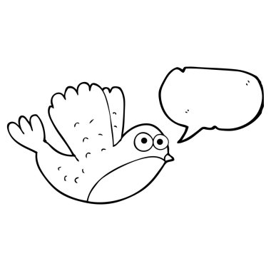 konuşma kabarcık karikatür Noel robin uçan