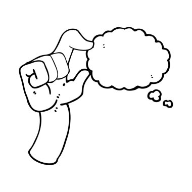 kabarcık karikatür el küçüklük jest yapma düşündüm