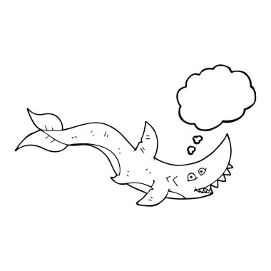 düşünce kabarcık karikatür köpekbalığı