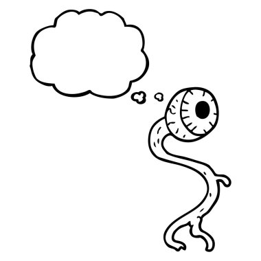 Brüt düşünce kabarcık karikatür göz küresi