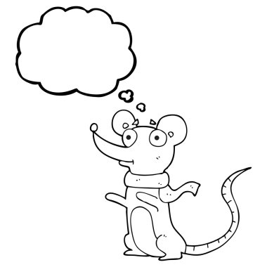 düşünce kabarcık karikatür fare