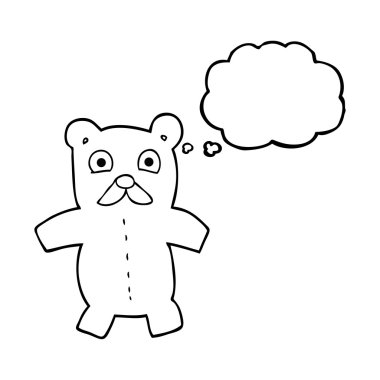 düşünce kabarcık karikatür oyuncak ayı