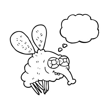düşünce kabarcık karikatür sinek