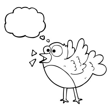 düşünce kabarcık karikatür kuş