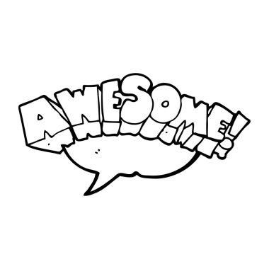 konuşma kabarcık karikatür kelime harika