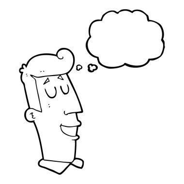 kabarcık karikatür sırıtan adam sanıyordum