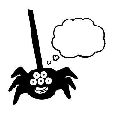 düşünce balonu çizgi film halloween örümcek