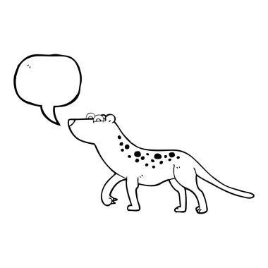 konuşma kabarcık karikatür leopar