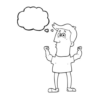 kabarcık karikatür şaşırmış adam esneme pazı sanıyordum