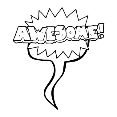 Harika konuşma kabarcık karikatür Not