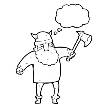 düşünce balonu karikatür viking savaşçısı