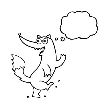 kabarcık karikatür mutlu kurt dans sanıyordum