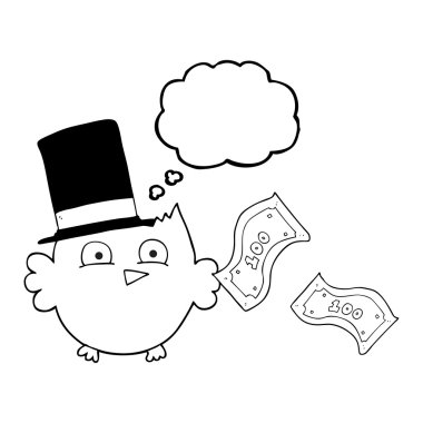 kabarcık karikatür zengin Kukumav silindir şapka ile sanıyordum