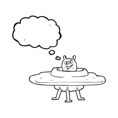 düşünce kabarcık karikatür uzay gemisi