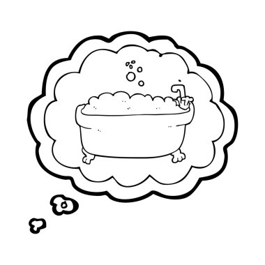 düşünce kabarcık karikatür küvet