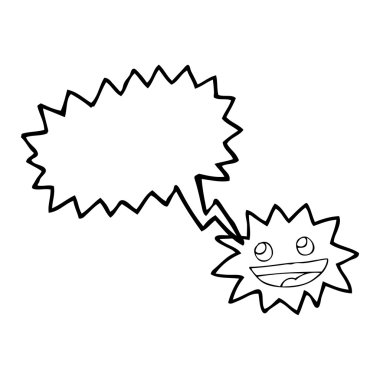 konuşma balonu çizgi film yıldızı ile yüz