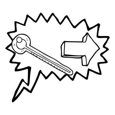 konuşma kabarcık karikatür termometre