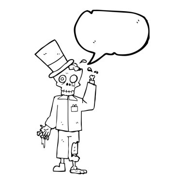 konuşma kabarcık karikatür posh zombi