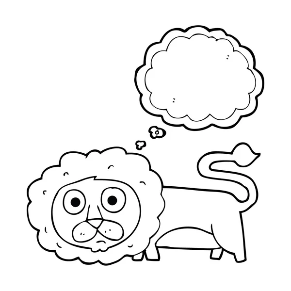 Pikiran kartun singa gelembung - Stok Vektor